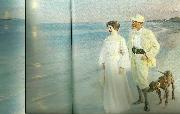 Peter Severin Kroyer sommeraften ved skagens strand, kunstneren med hustru Germany oil painting artist